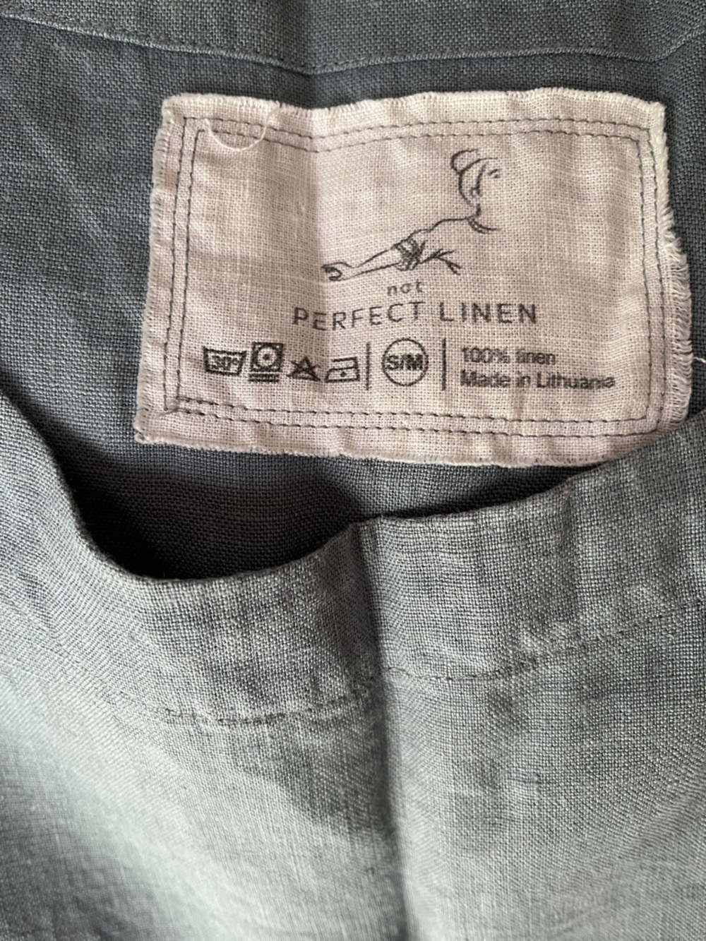 notPERFECTLINEN January Top in Aqua Green Linen, S/M - Picture 6 of 7